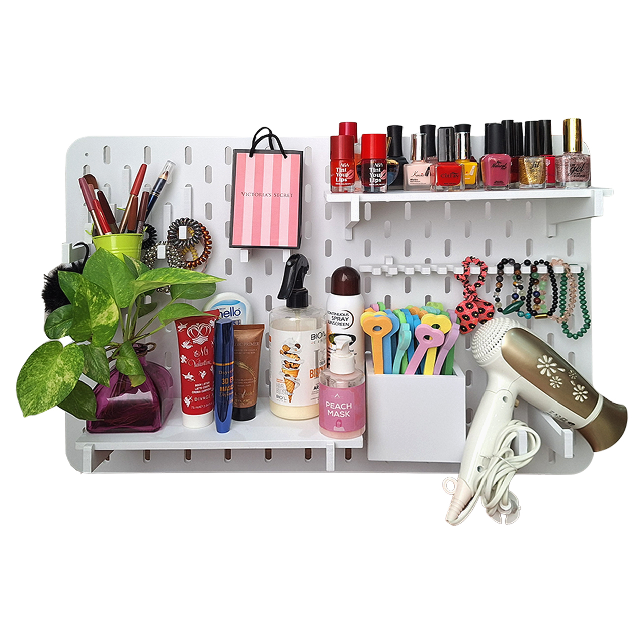 شلف دیواری مدل پگ بورد مستطیلی 6545 شلف دیواری مدل پگ بورد مستطیلی 6545